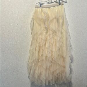 Elegant Cream Tulle Skirt